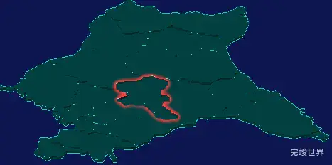 threejs哈尔滨市呼兰区geoJson地图3d地图红色描边闪烁警报